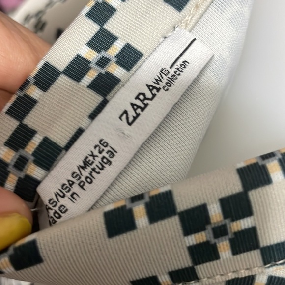 Zara Blue and White Geometric Crop Size S - Picture 5 of 6